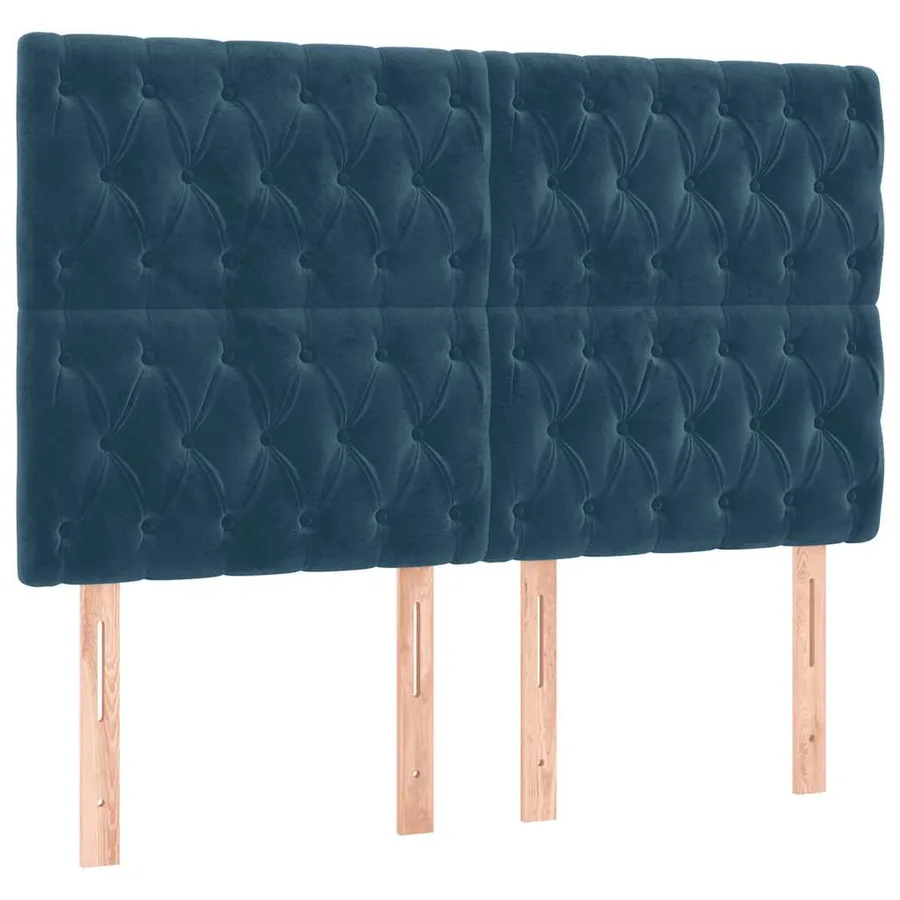 Cadre de lit sans matelas bleu foncé 140x200 cm velours - 8