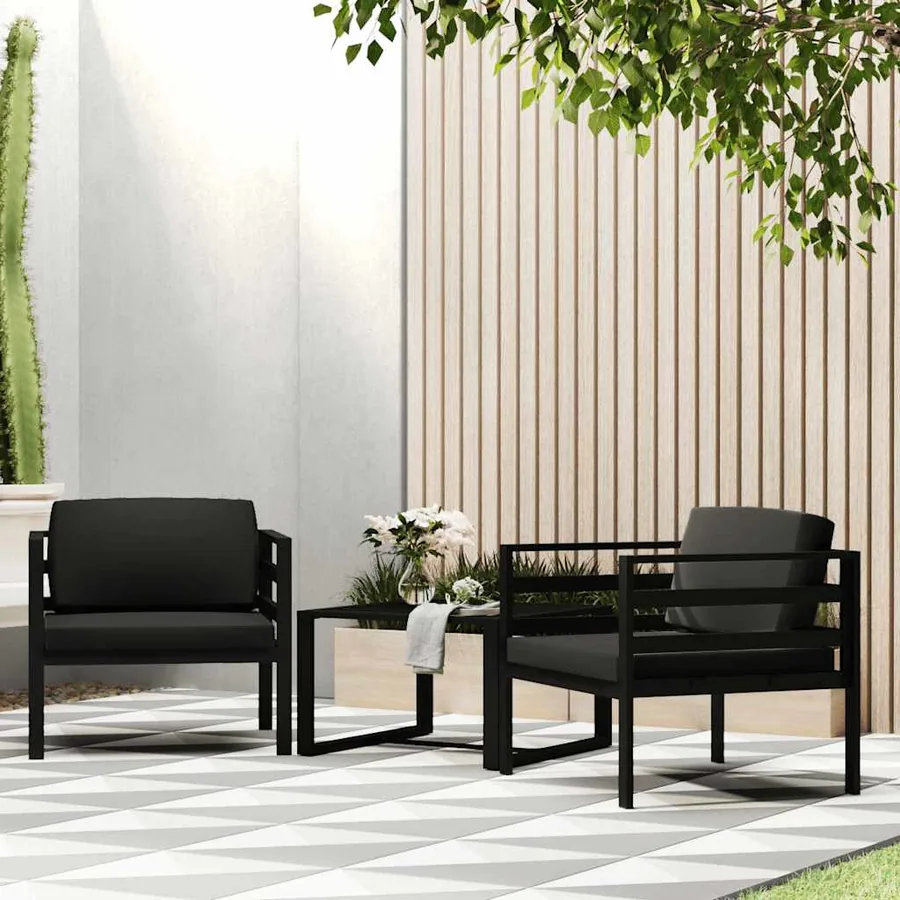 Canapé simple avec coussins Aluminium Anthracite
