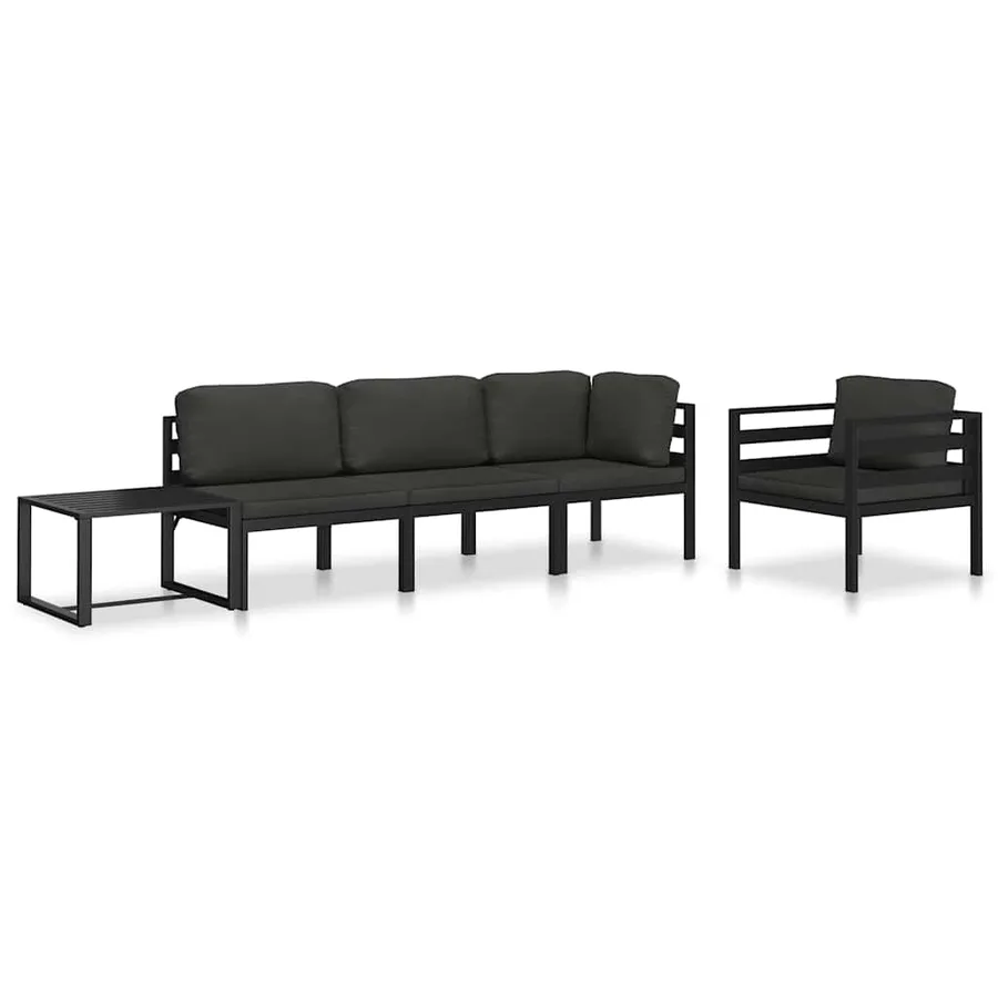 Canapé simple avec coussins Aluminium Anthracite - 12