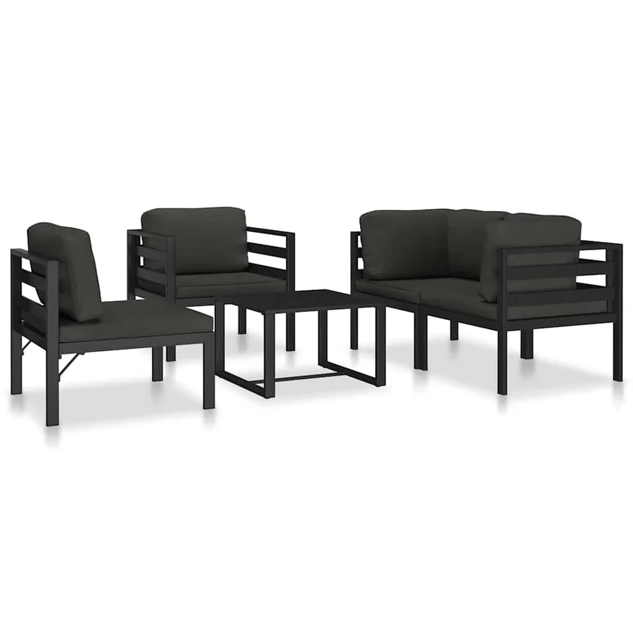 Canapé simple avec coussins Aluminium Anthracite - 13