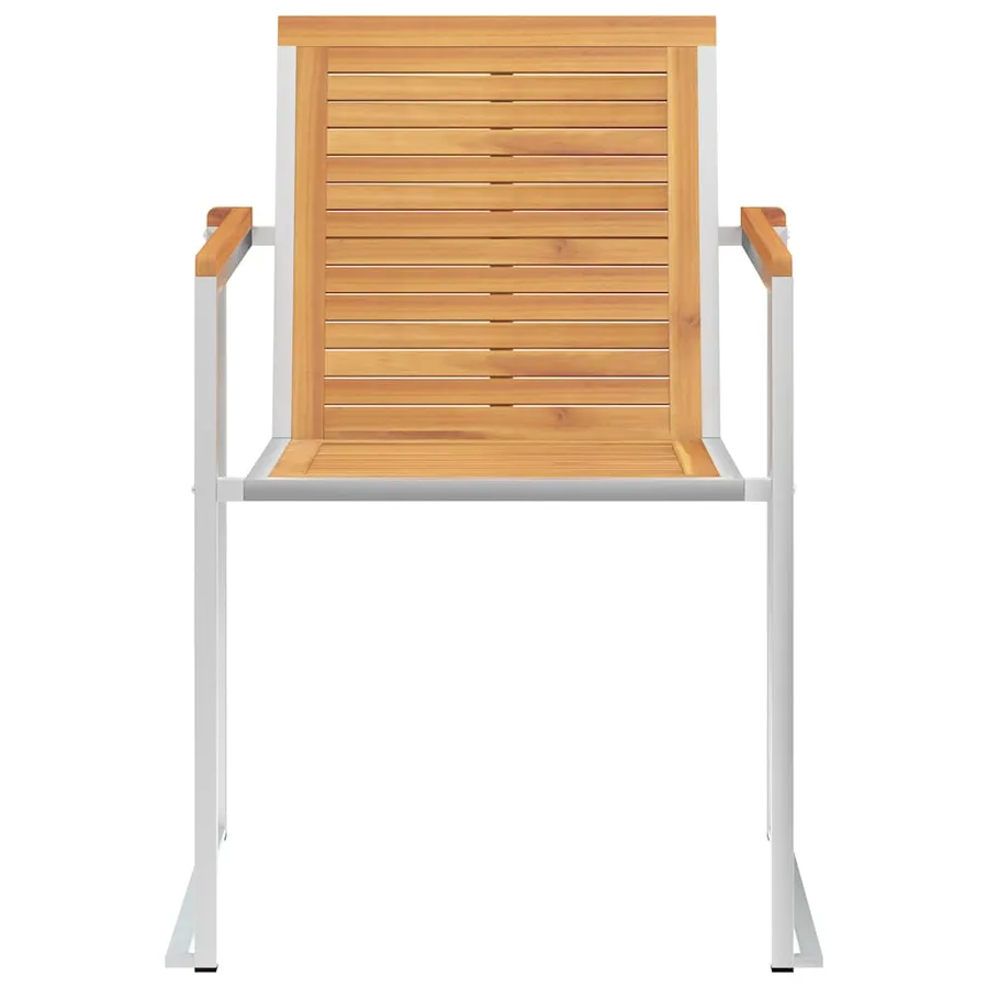 Chaises de jardin avec coussins lot de 2 Teck solide et acier - 5