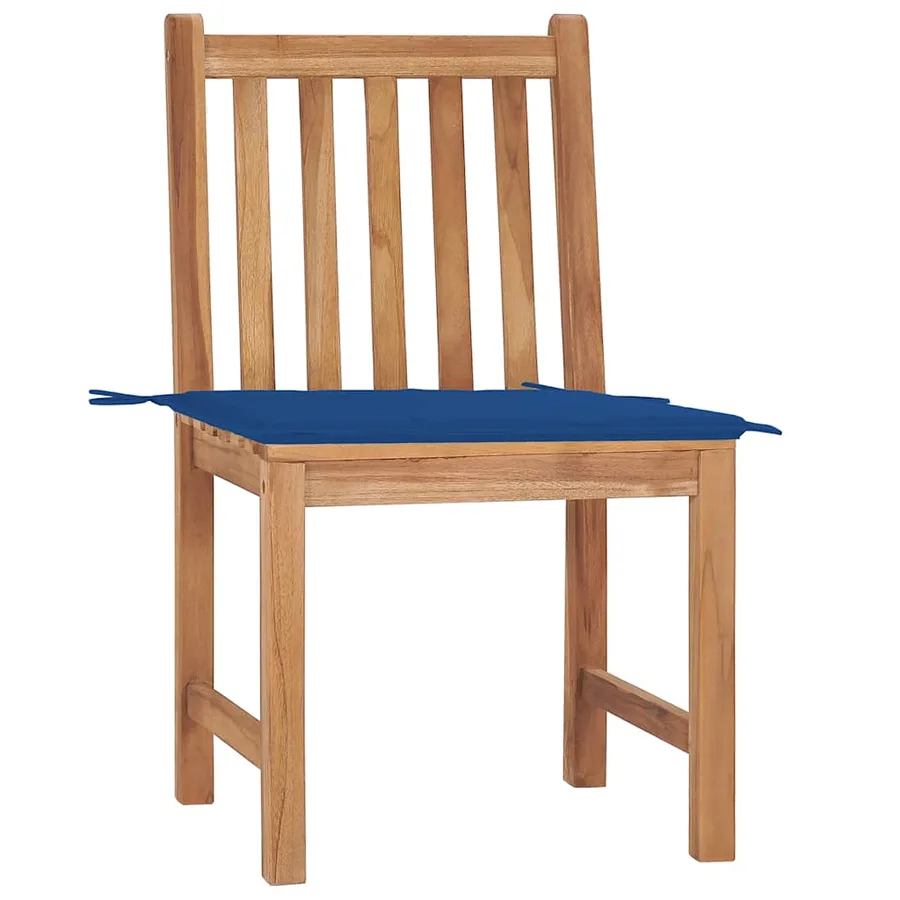 Chaises de jardin lot de 2 avec coussins Bois de teck massif - 2