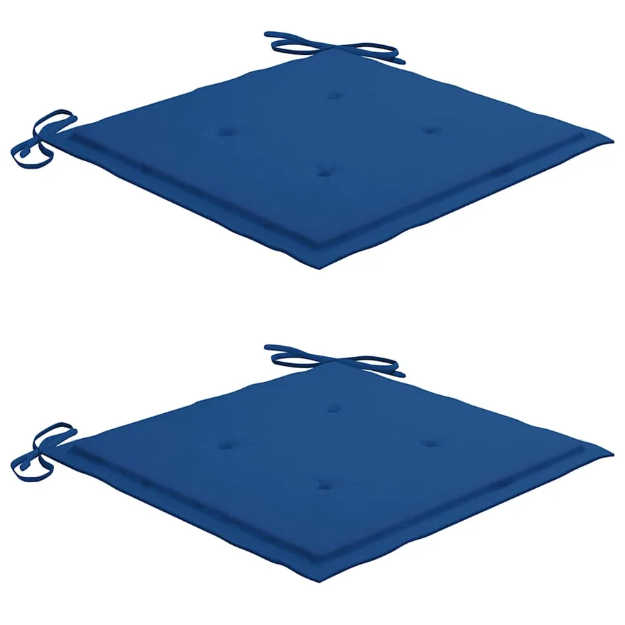 Chaises de jardin lot de 2 avec coussins Bois de teck massif - 6