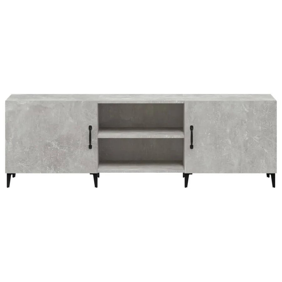 Meuble TV gris béton 150x30x50 cm bois d'ingénierie - 6