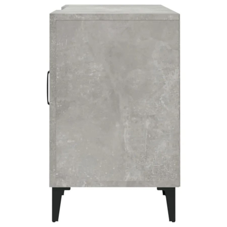 Meuble TV gris béton 150x30x50 cm bois d'ingénierie - 7