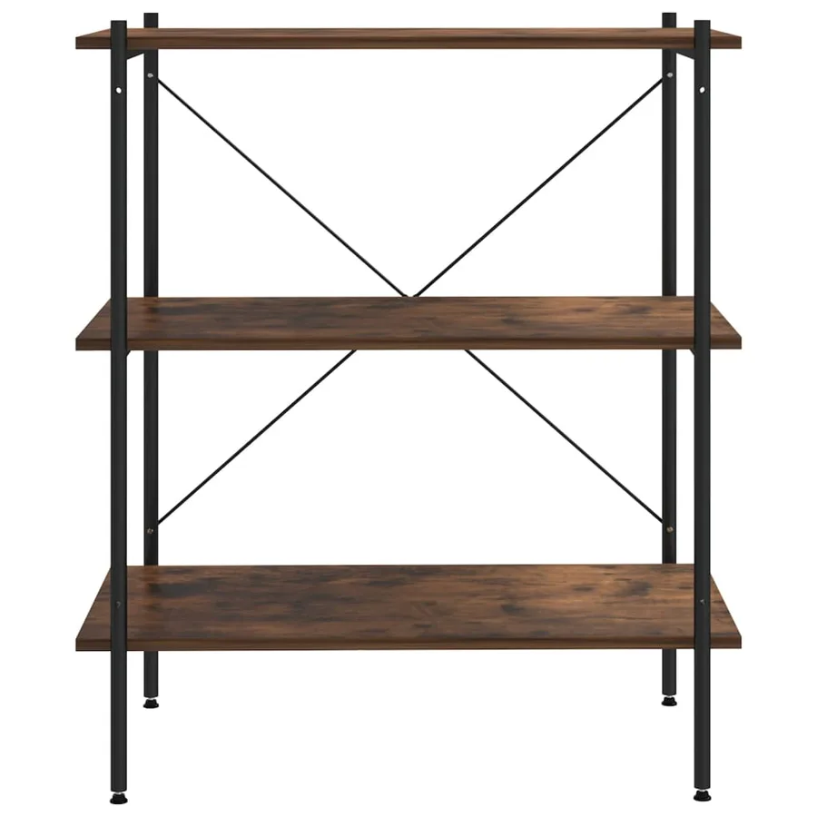 Étagère à 3 niveaux noir et naturel 80x40x92 cm - 3