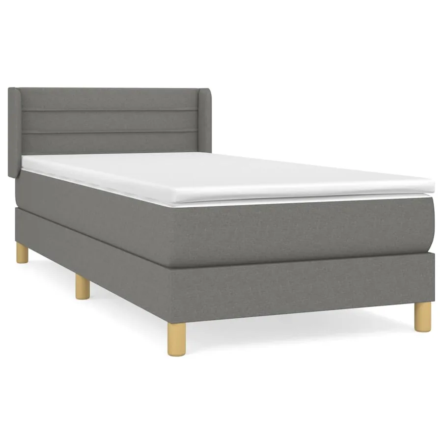 Sommier à lattes de lit avec matelas Gris foncé 100x200cm Tissu - 2