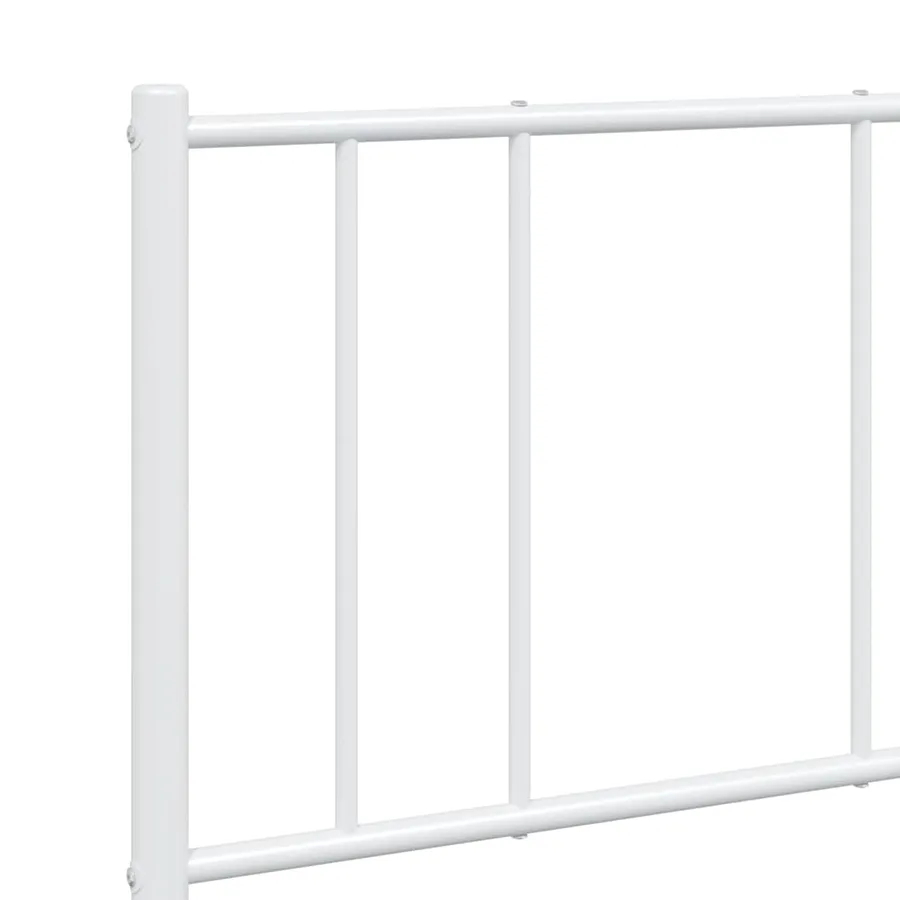 Cadre de lit métal sans matelas et tête de lit blanc 160x200 cm - 9