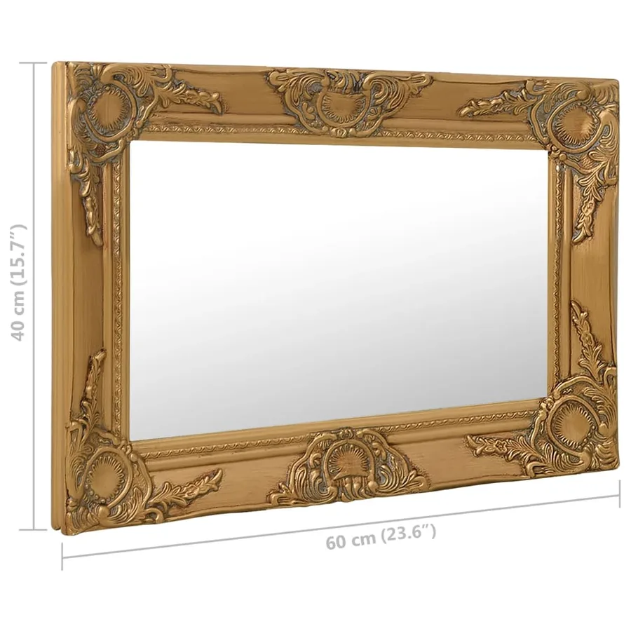 Miroir mural style baroque 60x40 cm Doré - 6