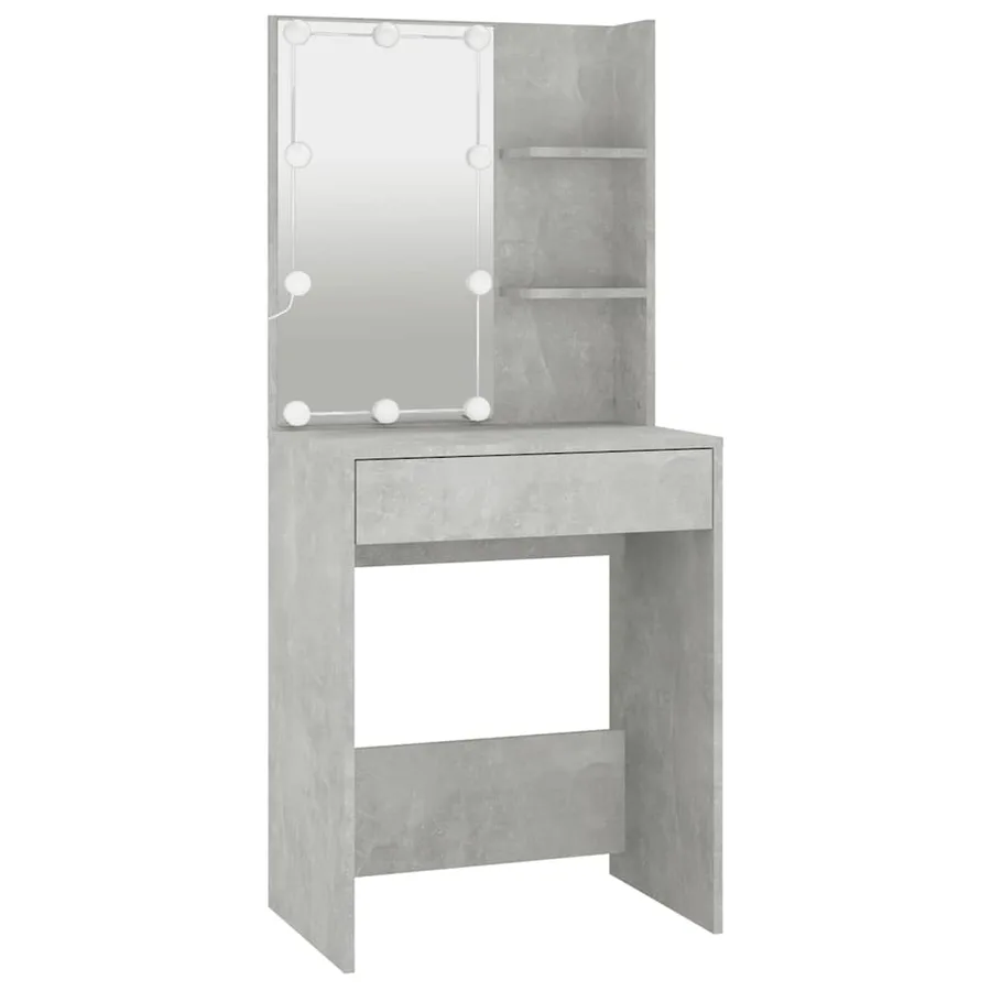 Coiffeuse avec LED Gris béton 60x40x140 cm - 3