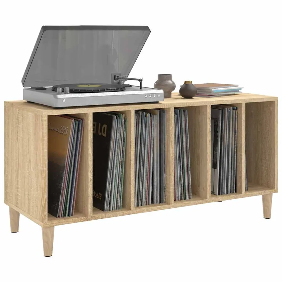 Armoire à disques chêne sonoma 100x38x48 cm bois d'ingénierie - 4