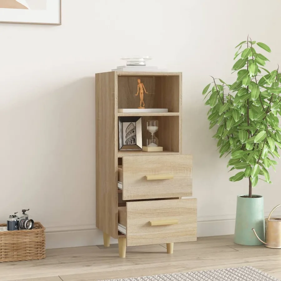 Buffet Chêne sonoma 34,5x34x90 cm Bois d'ingénierie - 3