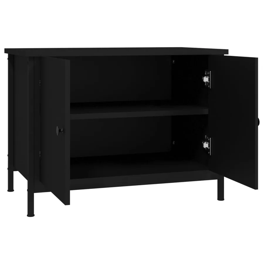 Meuble TV avec portes noir 60x35x45 cm bois d'ingénierie - 6