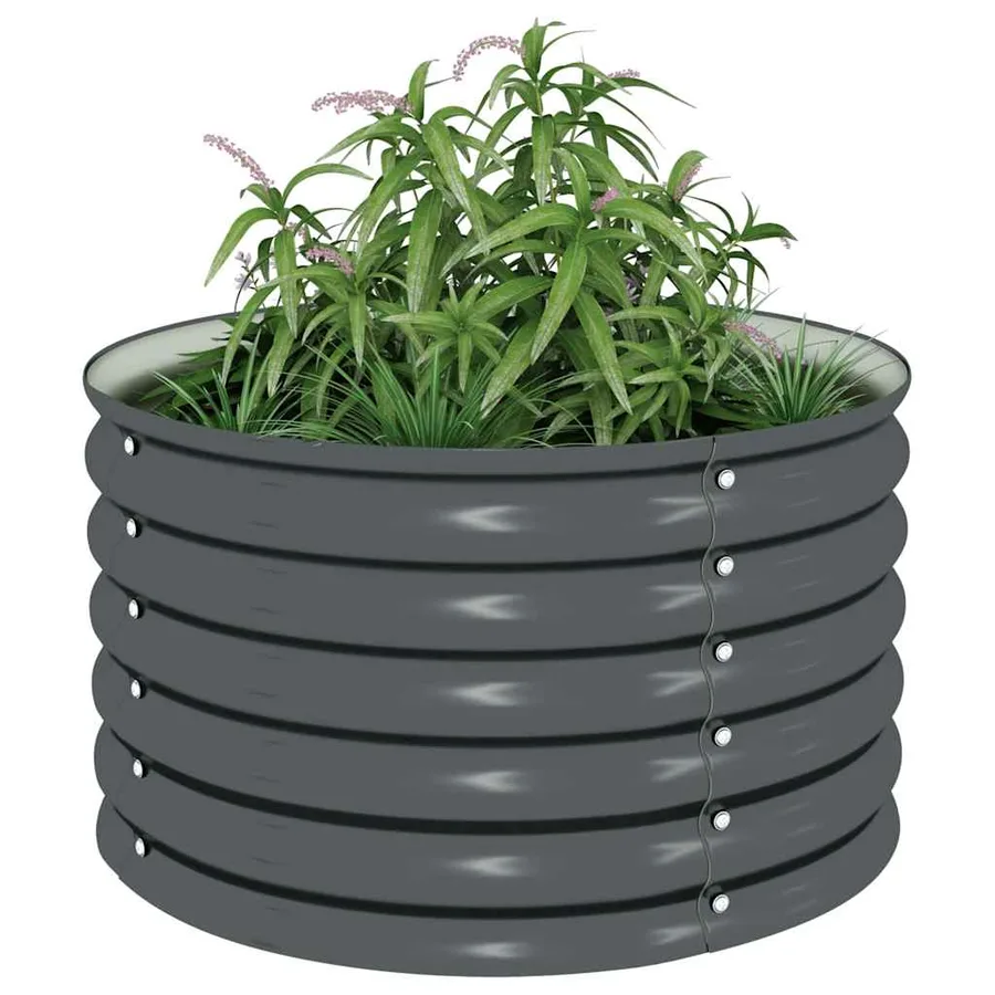 Lit surélevé de jardin 80x80x44 cm Acier galvanisé Gris - 4
