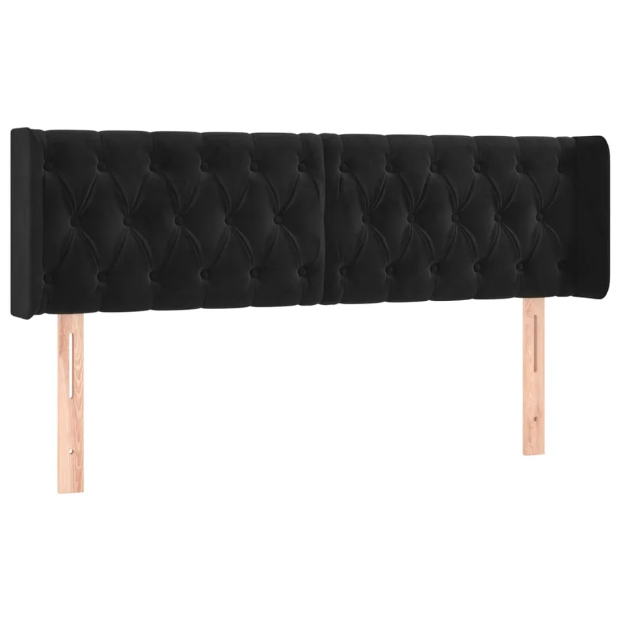 Tête de lit à LED Noir 163x16x78/88 cm Velours - 3
