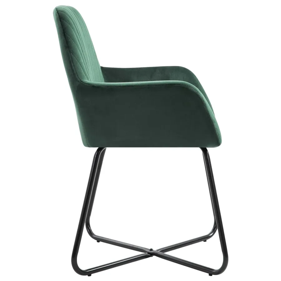Chaises à manger lot de 4 vert velours - 4