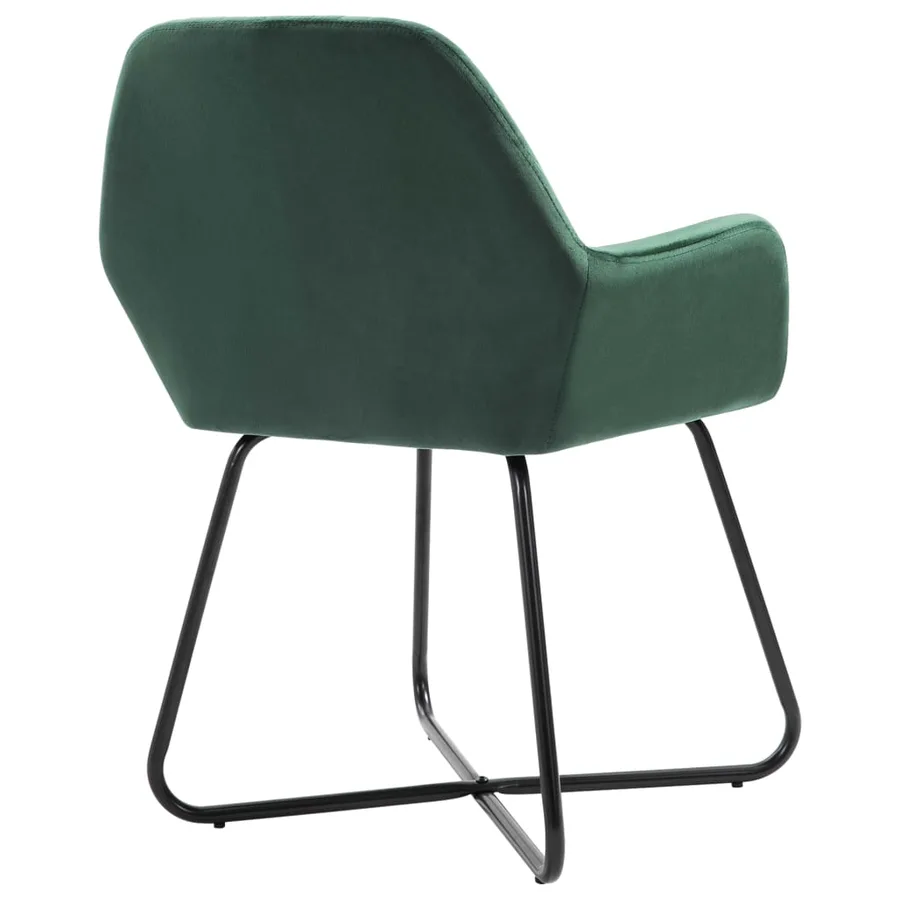 Chaises à manger lot de 4 vert velours - 5