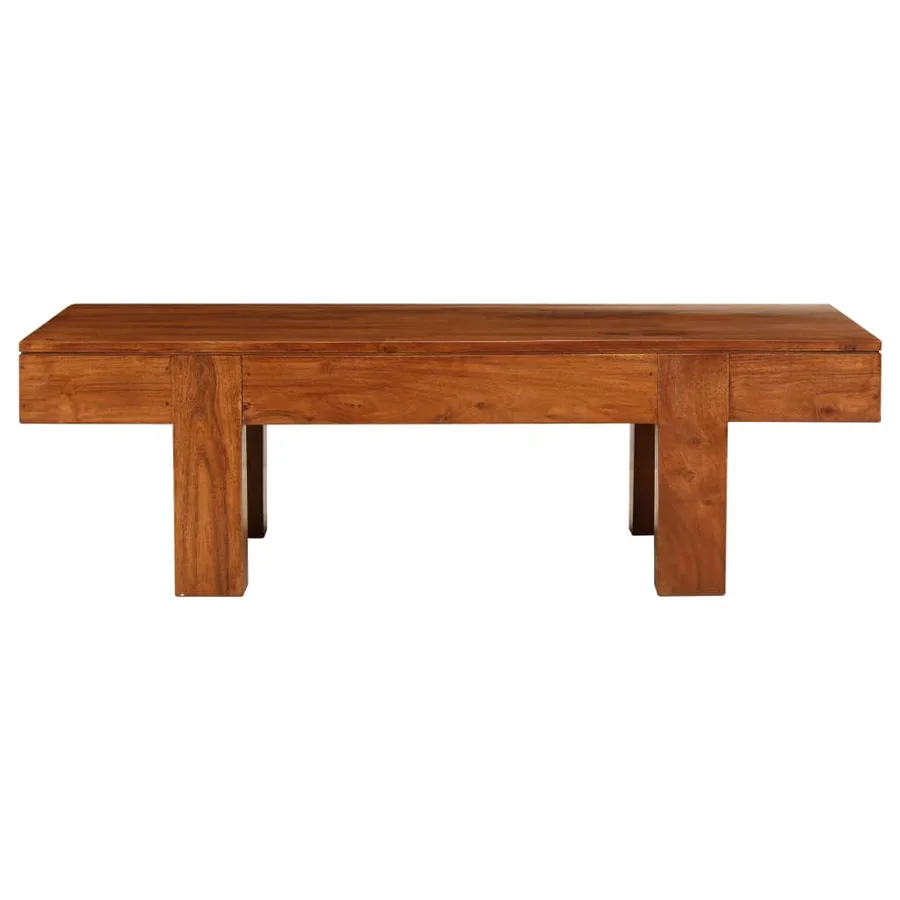 Table basse Bois d'acacia solide avec finition miel 100x50x30cm - 2