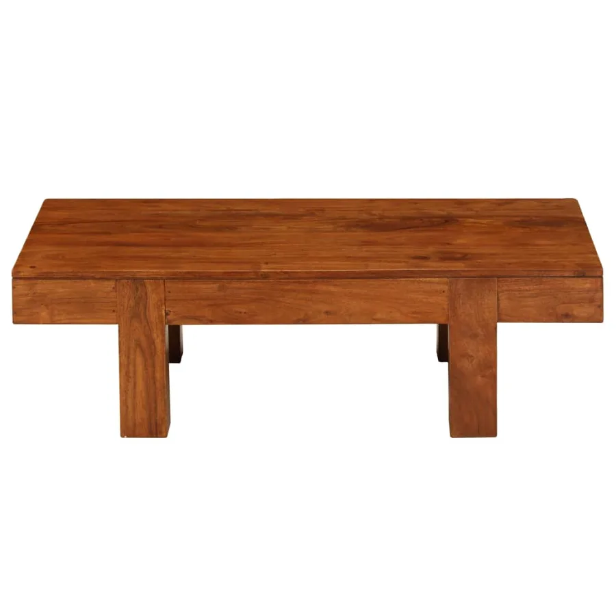 Table basse Bois d'acacia solide avec finition miel 100x50x30cm - 3
