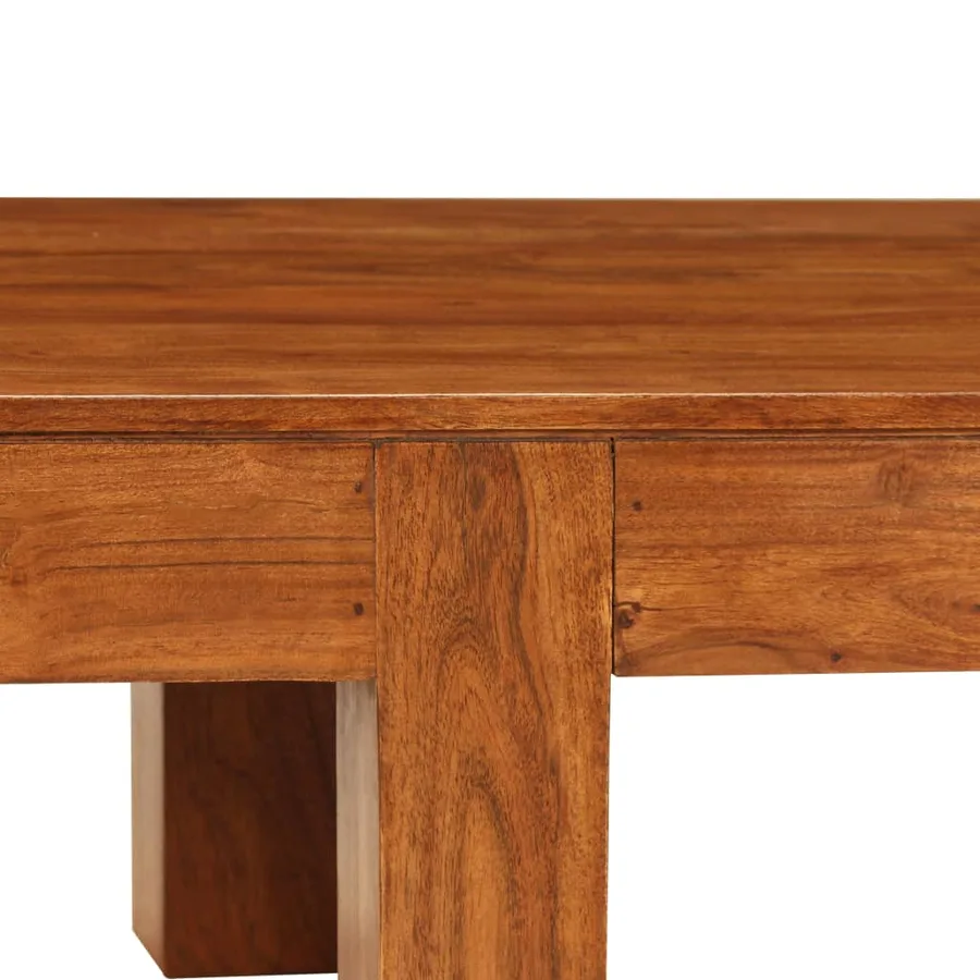 Table basse Bois d'acacia solide avec finition miel 100x50x30cm - 5