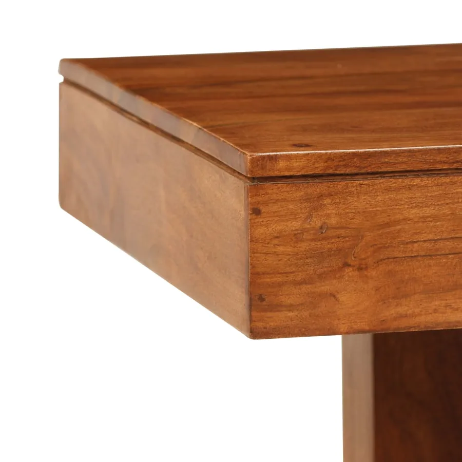 Table basse Bois d'acacia solide avec finition miel 100x50x30cm - 6