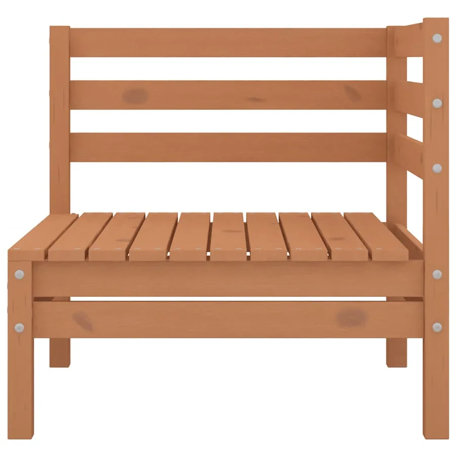 Canapés d'angle de jardin 2 pcs marron miel bois de pin solide - 3