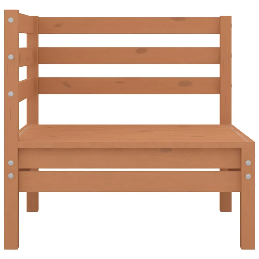 Canapés d'angle de jardin 2 pcs marron miel bois de pin solide - 4