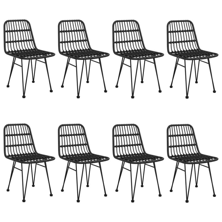 Ensemble à manger de jardin 9 pcs Noir Résine tressée - 4