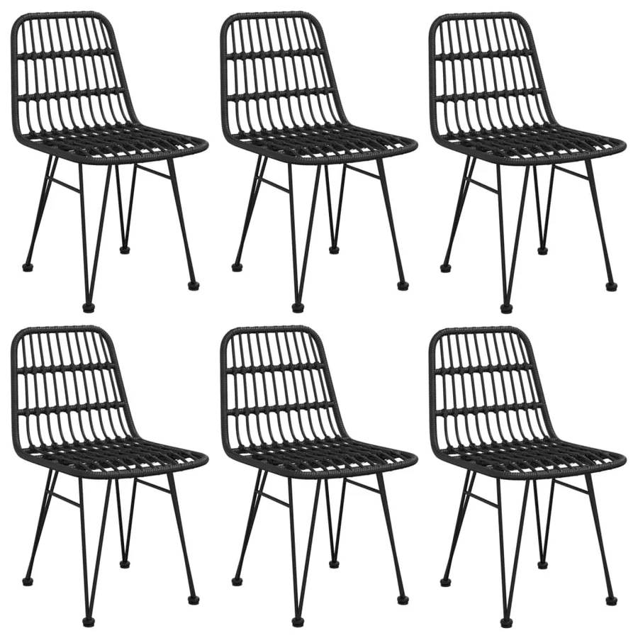 Ensemble à manger de jardin 7 pcs Noir Résine tressée - 4
