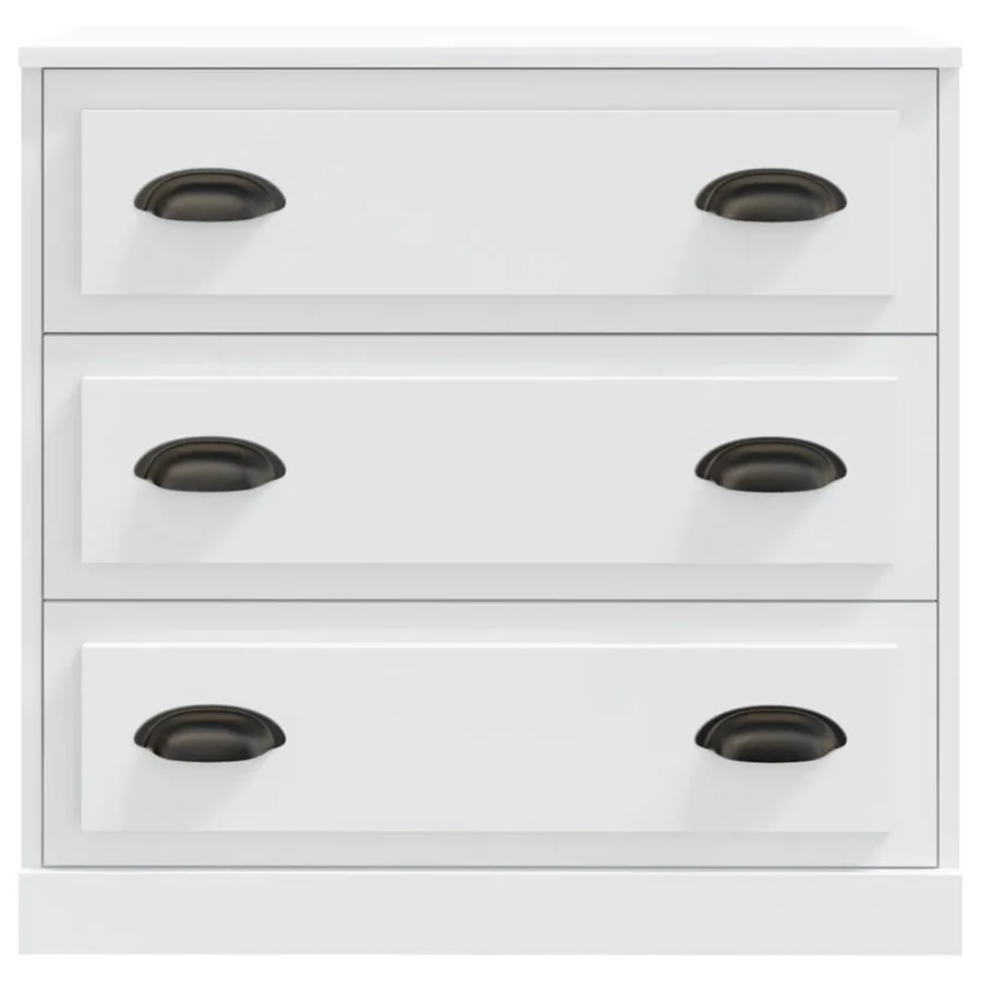 Buffets 2 pcs blanc bois d'ingénierie - 4