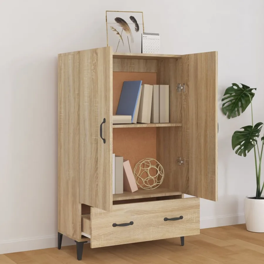 Buffet haut Chêne sonoma 70x31x115 cm Bois d'ingénierie - 3