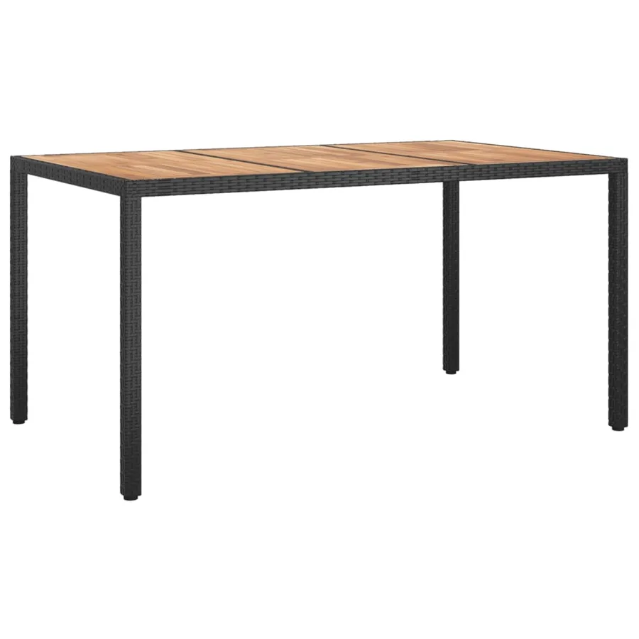 Ensemble à manger de jardin coussins 7pcs Noir Résine tressée - 6