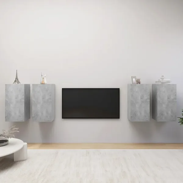 Meubles TV 4 pcs Gris béton 30,5x30x60 cm Bois d'ingénierie