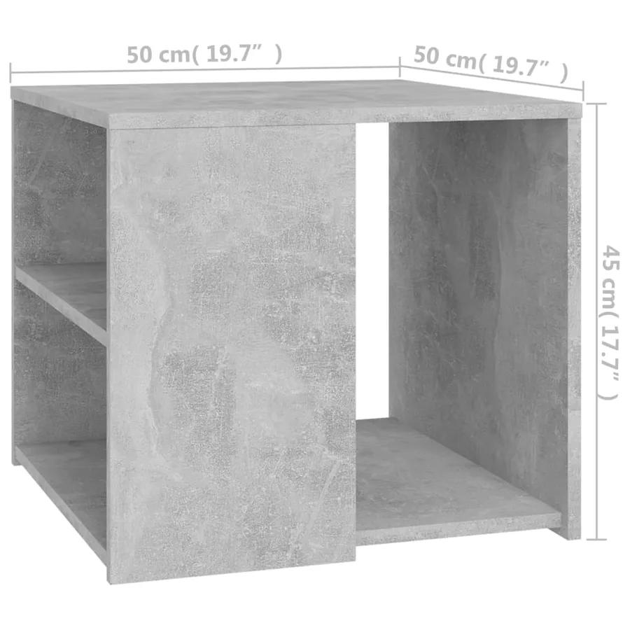 Table d'appoint gris béton 50x50x45 cm bois d'ingénierie - 6