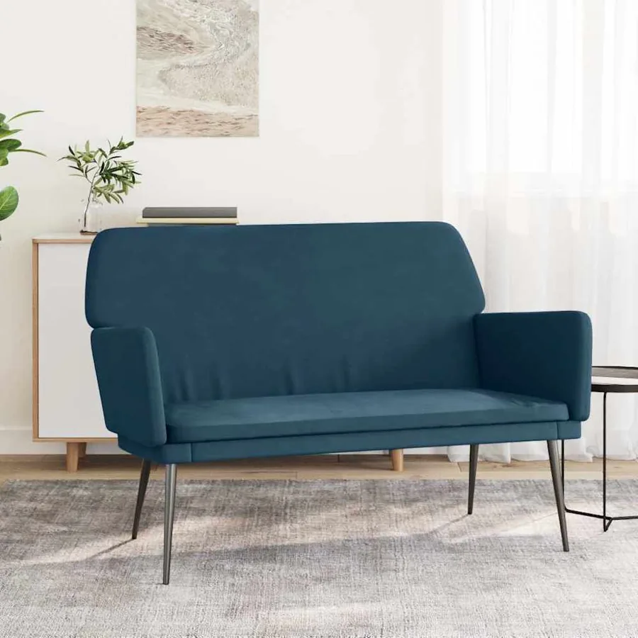 Banc Bleu 108x79x79 cm Velours