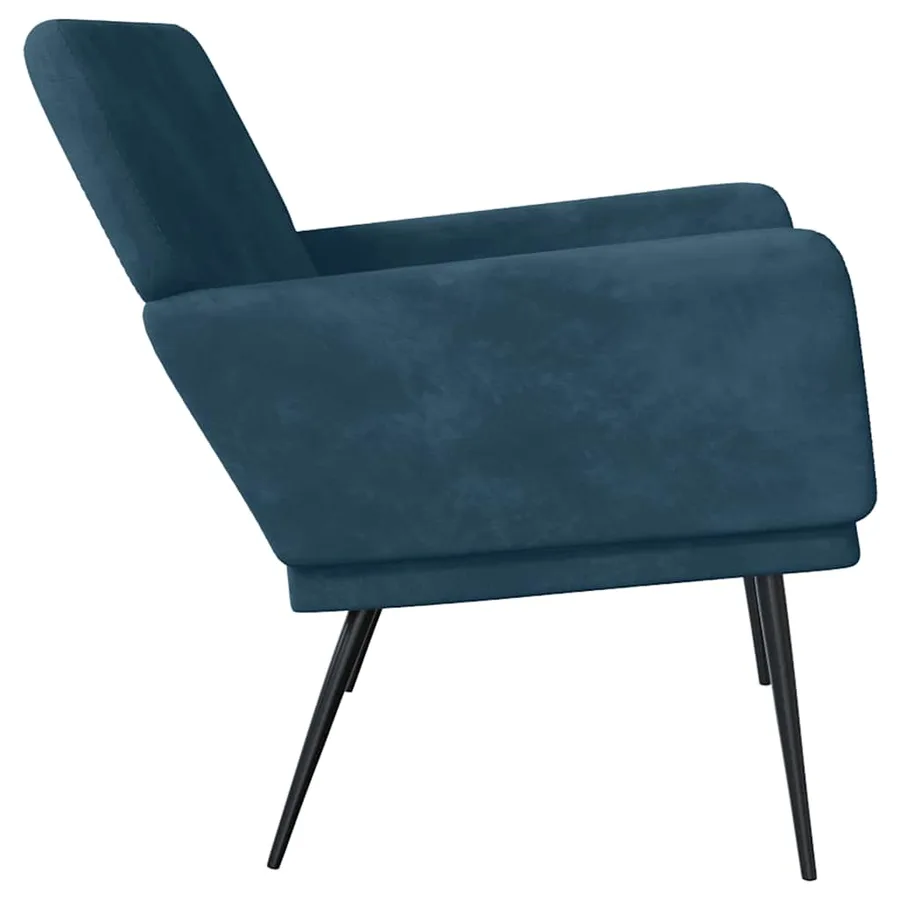 Banc Bleu 108x79x79 cm Velours - 4