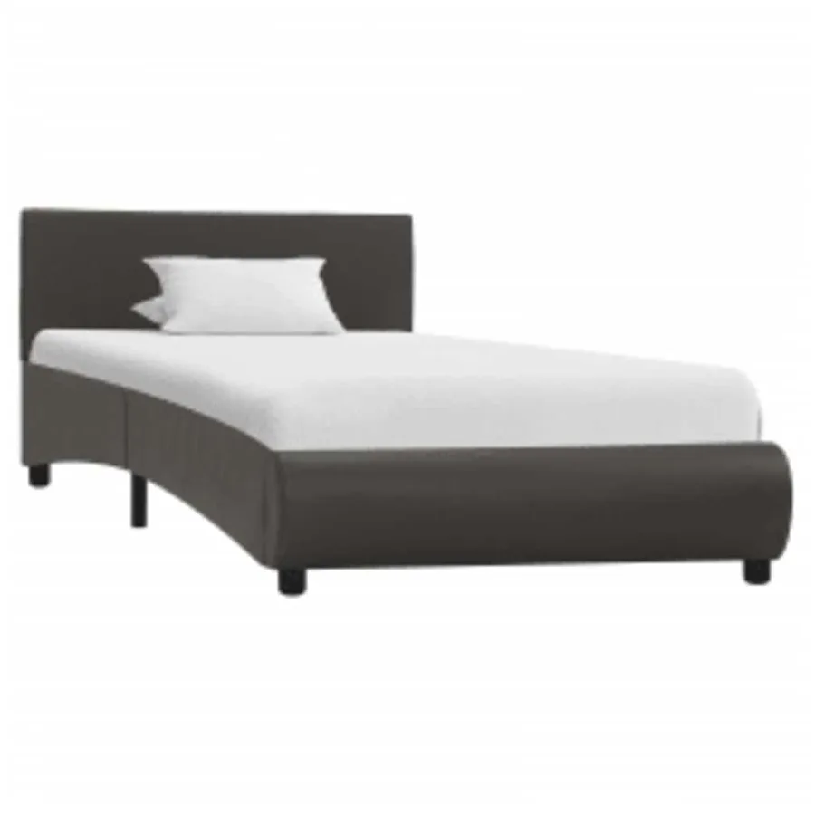 Cadre de lit avec LED sans matelas gris similicuir 90x200 cm - 2