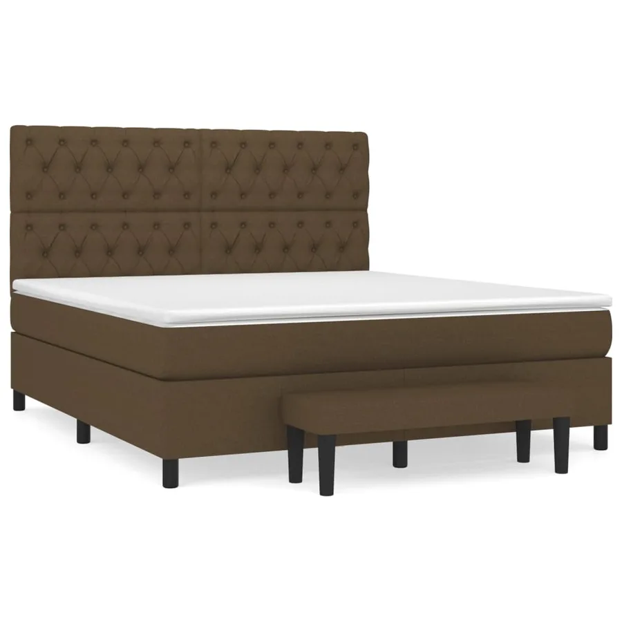 Sommier à lattes de lit avec matelas Marron foncé 160x200 cm - 2