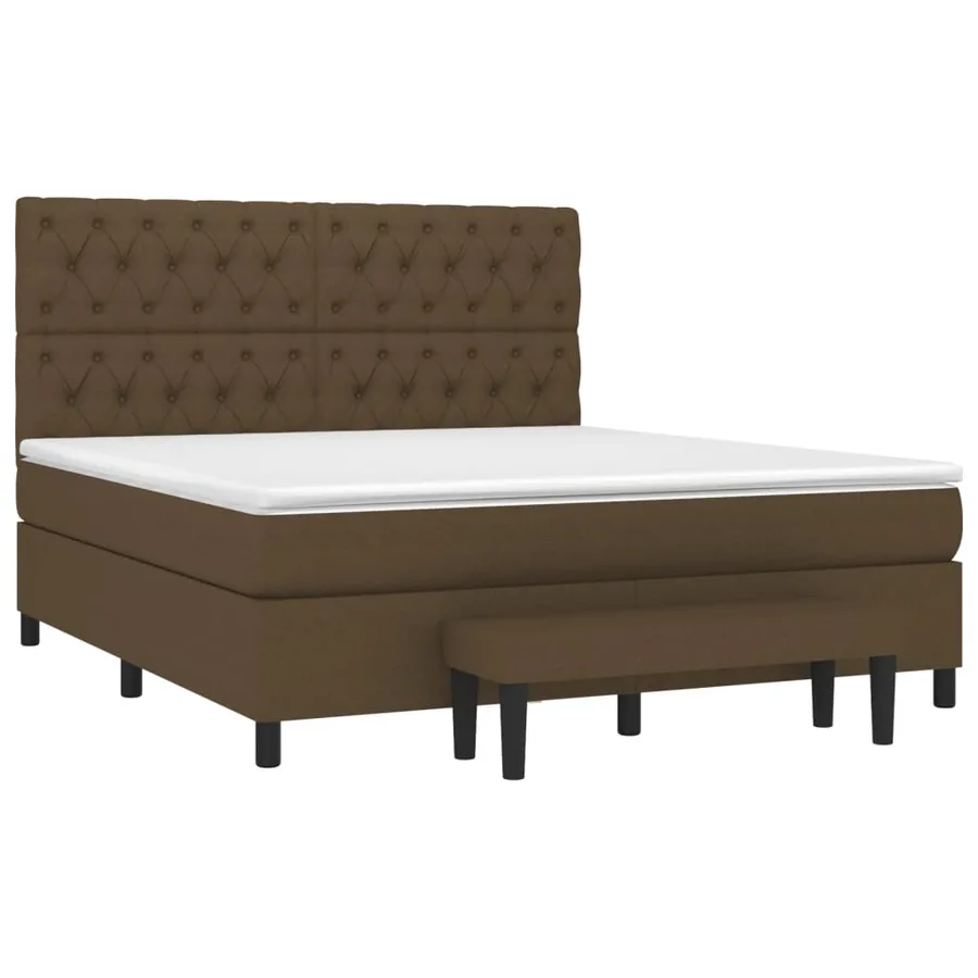 Sommier à lattes de lit avec matelas Marron foncé 160x200 cm - 3