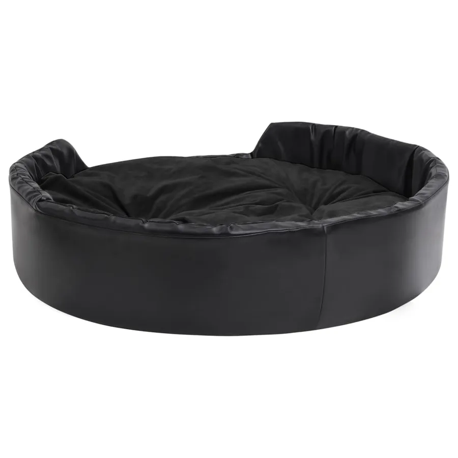 Lit pour chiens Noir 99x89x21 cm Peluche et similicuir - 4