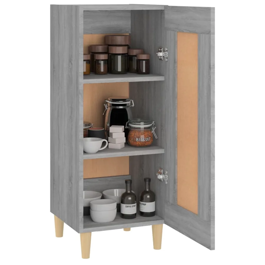 Buffet Sonoma gris 34,5x34x90 cm Bois d'ingénierie - 4