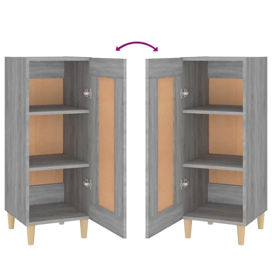 Buffet Sonoma gris 34,5x34x90 cm Bois d'ingénierie - 8