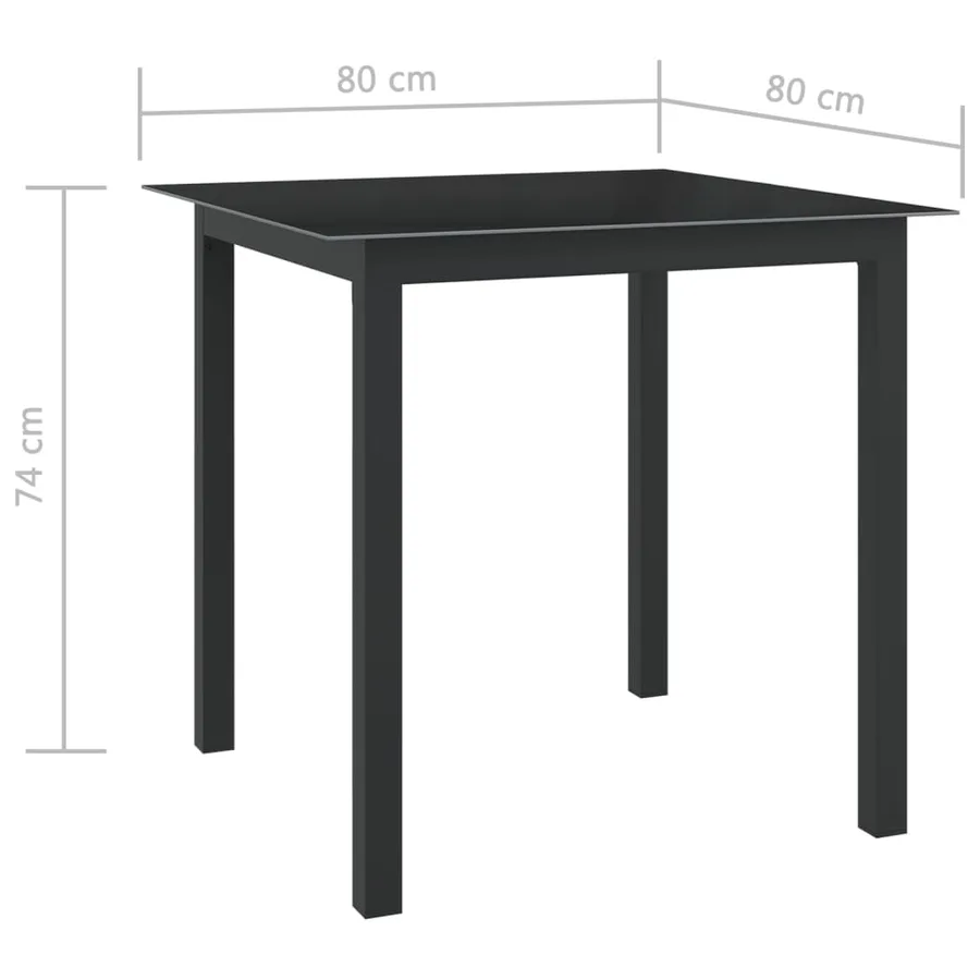 Ensemble à manger de jardin 5 pcs aluminium anthracite - 14