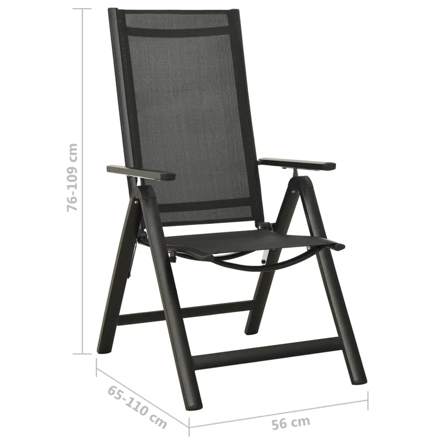 Ensemble à manger de jardin 5 pcs aluminium anthracite - 15