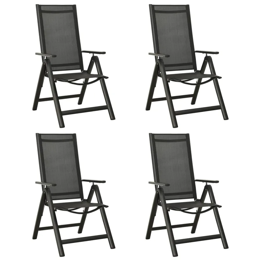 Ensemble à manger de jardin 5 pcs aluminium anthracite - 6