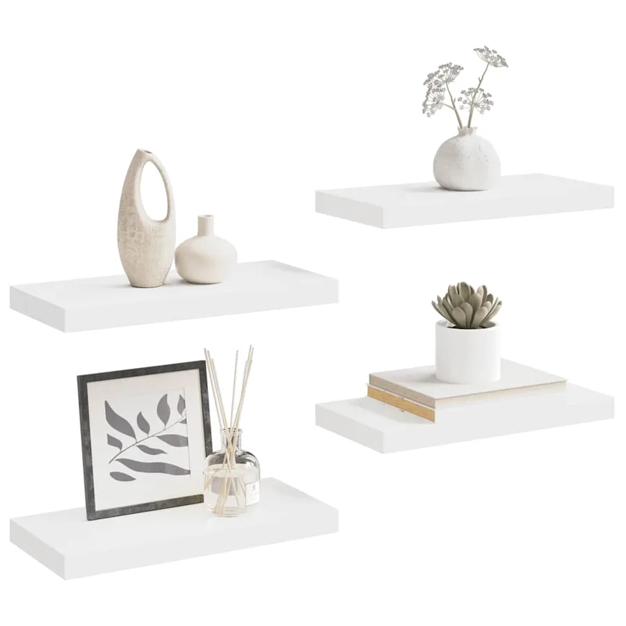 Étagères murales flottantes 4 pcs Blanc 50x23,5x3,8 cm MDF - 5