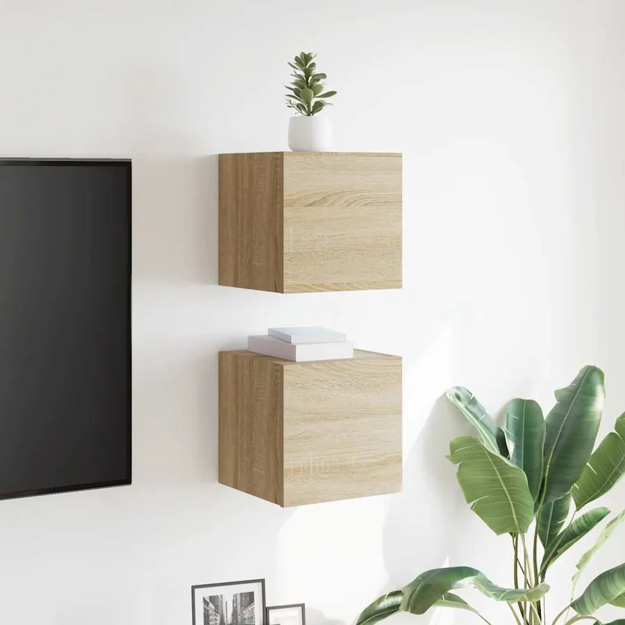 Meubles TV muraux 2 pcs Chêne sonoma 30,5x30x30 cm - 3
