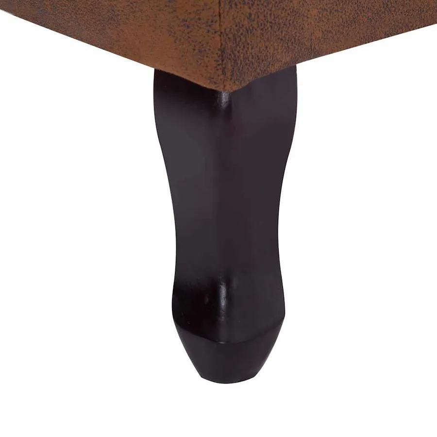 Fauteuil Chesterfield et repose-pieds Marron Similicuir daim - 6