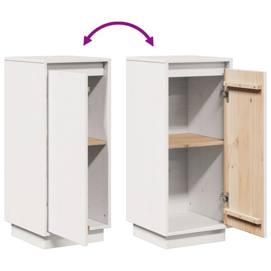 Buffets 2 pcs Blanc 31,5x34x75 cm Bois massif de pin - 11