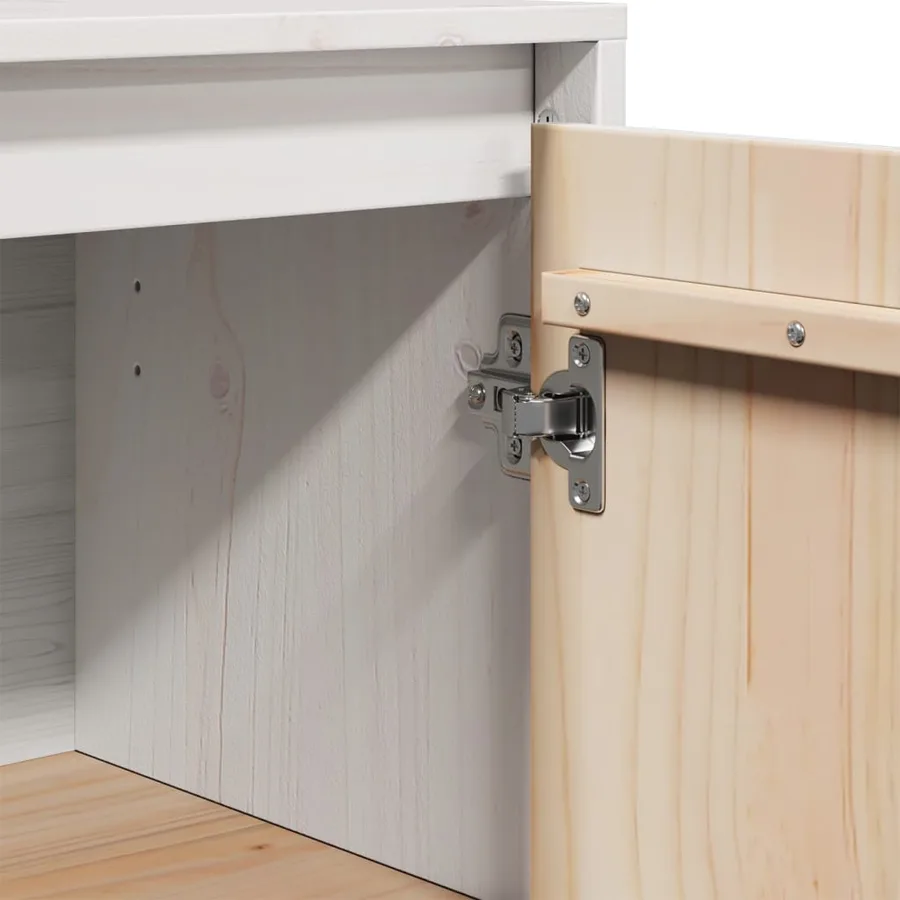 Buffets 2 pcs Blanc 31,5x34x75 cm Bois massif de pin - 12